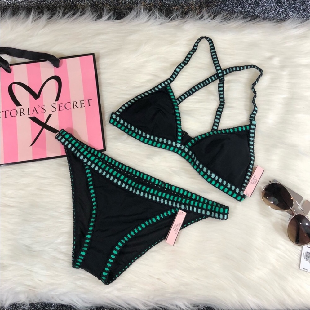 Victoria Secret crochet triangle bikini set